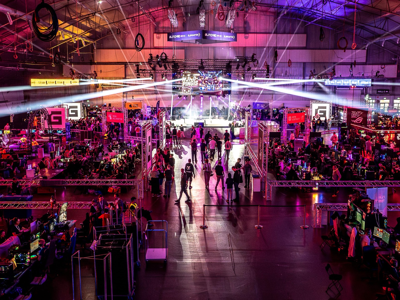 Glitched festival hall