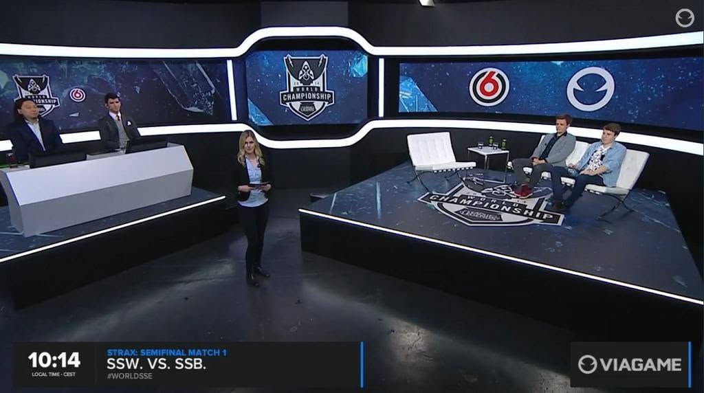 League of Legends World Championship 2014 studio broadcast desk
